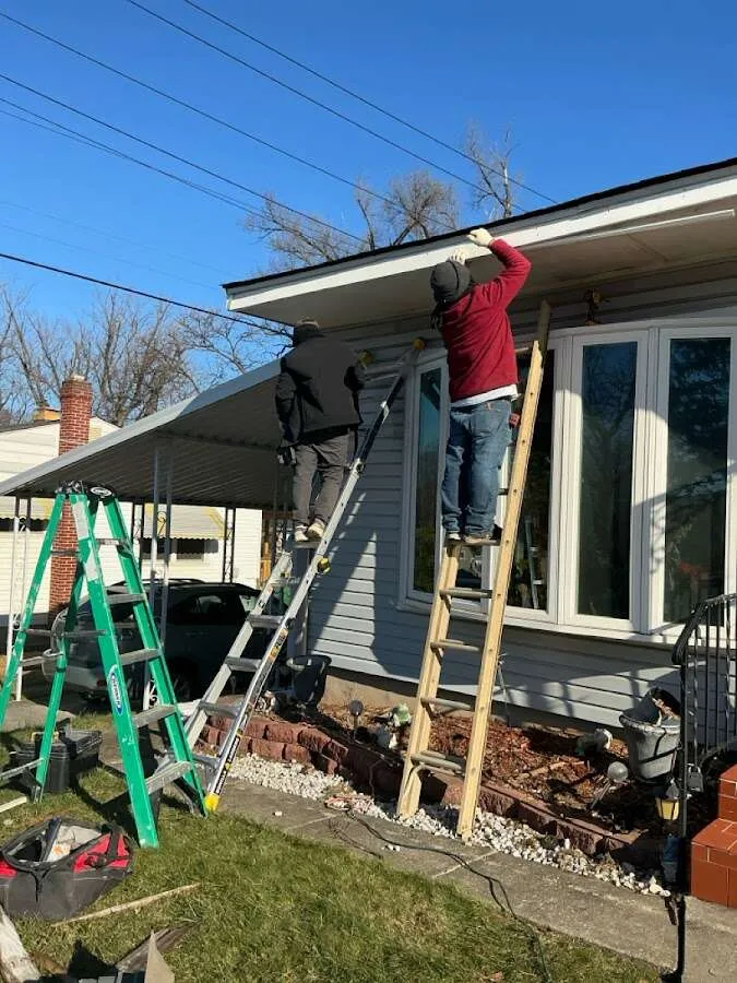 Restoration crew performing exterior repair in Catasauqua
